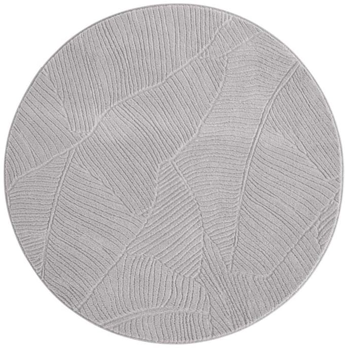 Rond zacht vloerkleed - Fuzz Leaf grijs 120