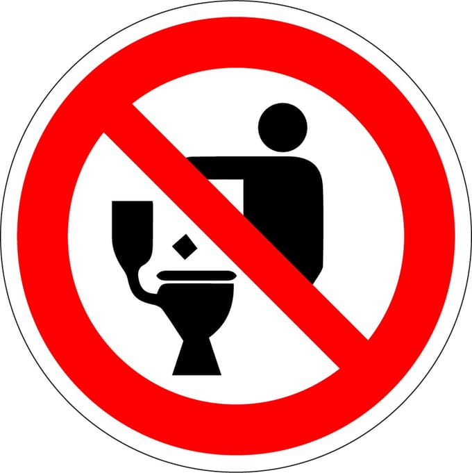 Afval niet in WC gooien sticker 200 mm