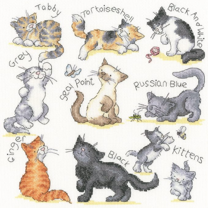Bothy Threads borduurpakket Meow! XKG15 telpatroon