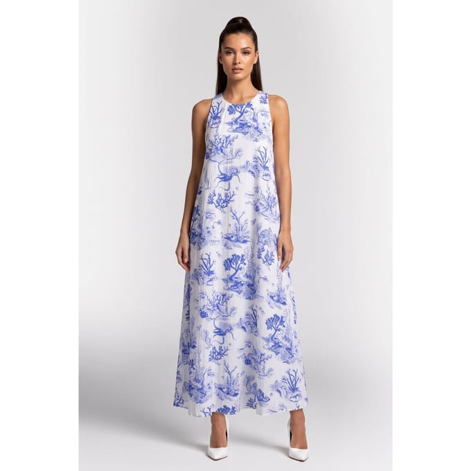 ARKET Geraldine Ocean Treasure Aop White Taglia: 34 | Maxi abiti Outlet | Donna | Bianco