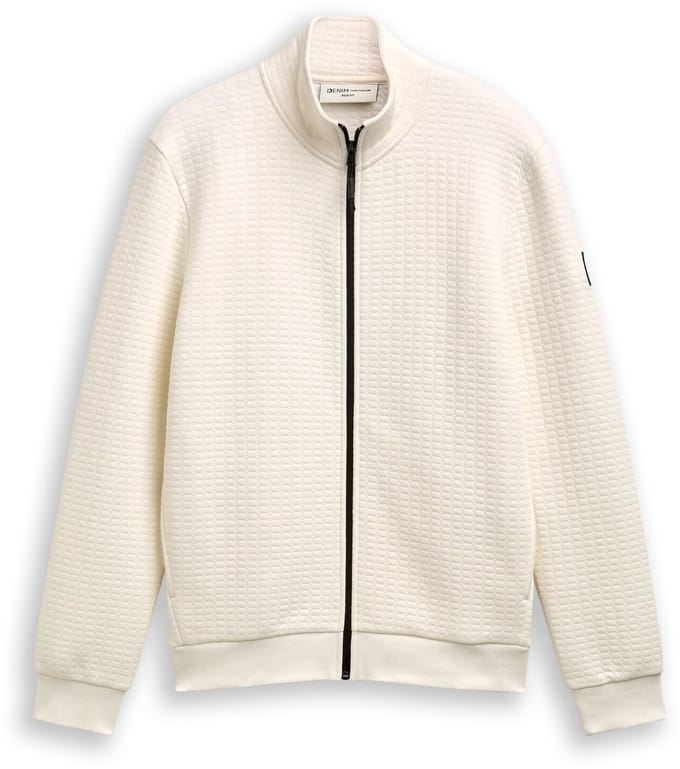 Tom Tailor Denim - Sweatjack met opstaande kraag - Maat S - Wool White