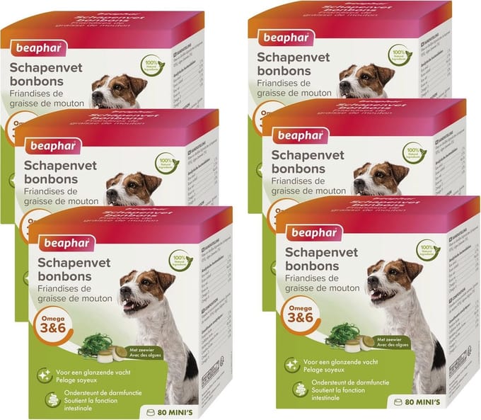Beaphar Schapenvetbonbons Zeewier - Hondensnacks - 6 x Mini