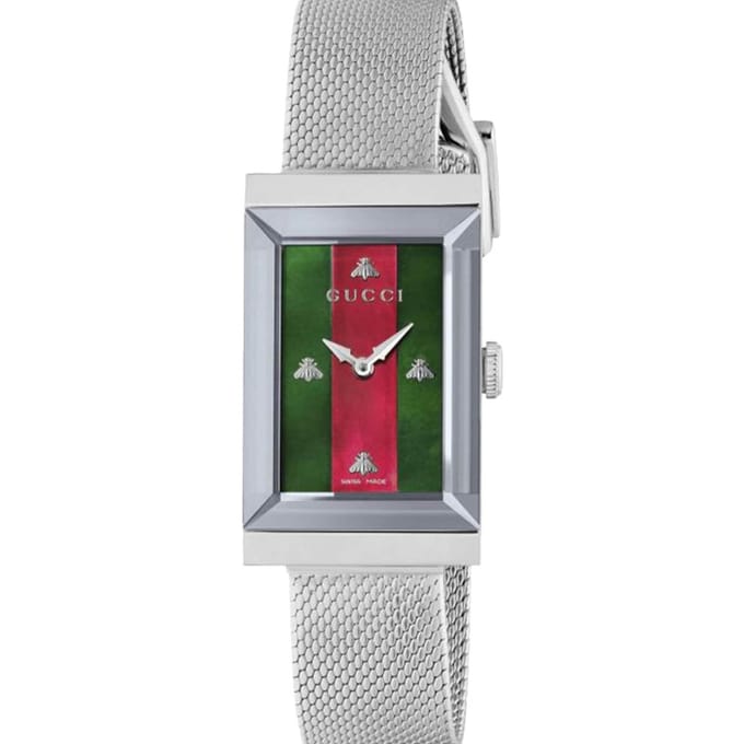 Gucci G-frame dameshorloge YA147401 - Elegant zilver horloge