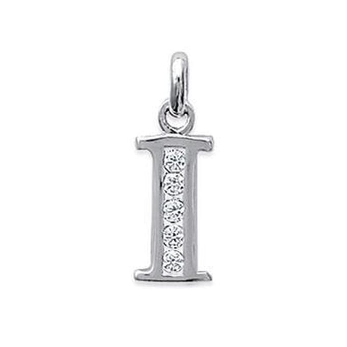 Blinx Jewels Zilveren Hanger Letter I Steentjes