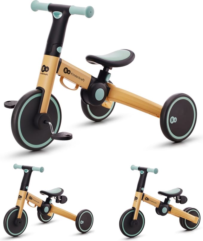 Kinderkraft 4TRIKE - Driewieler - 3-in-1 - Inklapbaar - Lichtgewicht - Geel