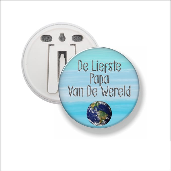 Button Met Clip 58 MM - De Liefste Papa Van De Wereld
