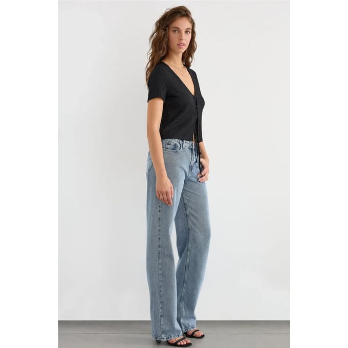 Korte Mouwen Blouse met Strikdetail