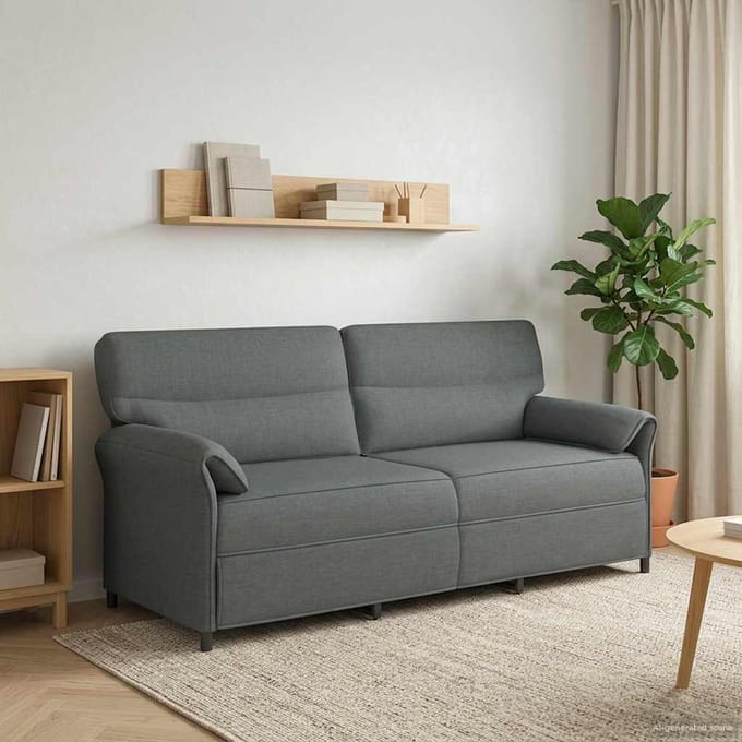 vidaXL - Bank - 100% - polyester - metalen - frame - MDF, - Multiplex