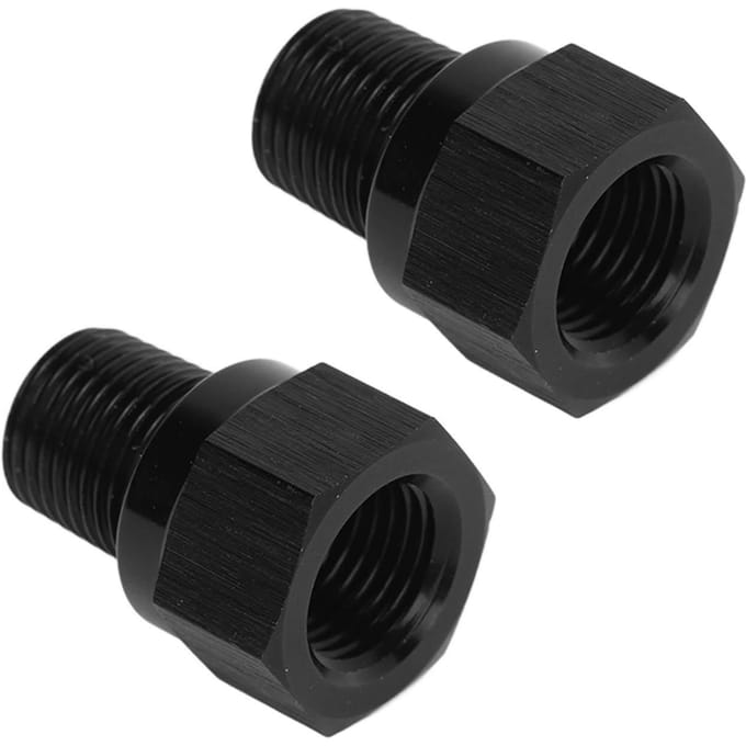 2 stuks 18in NPT Mannelijk naar M10 X 1.0 Vrouwelijk Aluminiumlegering Oliedrukmeter Aftakadapter voor