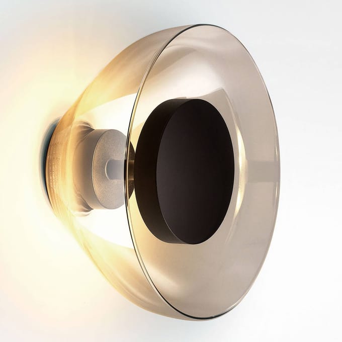 MARSET Aura LED wandlamp, Ø 18 cm, rookgrijs