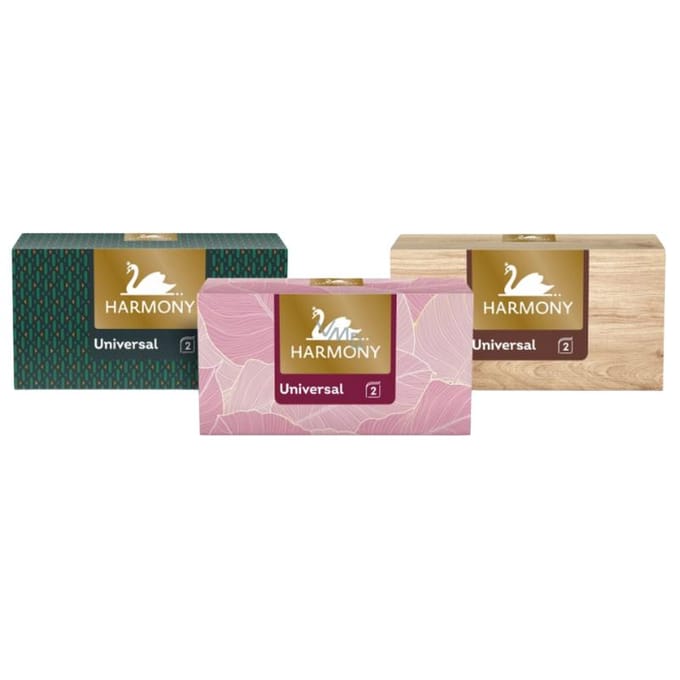 Boîte de lingettes hygiéniques Harmony Universal 2 plis Mix 150 Pièces