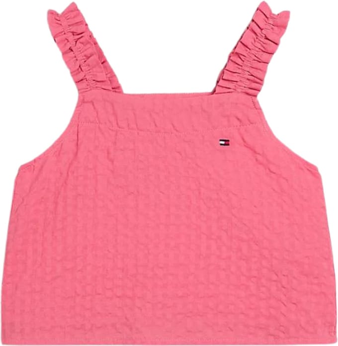 Tommy Hilfiger SEERSUCKER GINGHAM STRAP TOP Meisjes Top - Pink - Maat 16