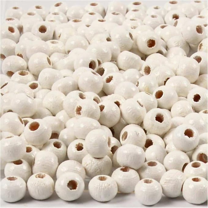 CC Houten Kralen 5 mm Wit 150 stuks