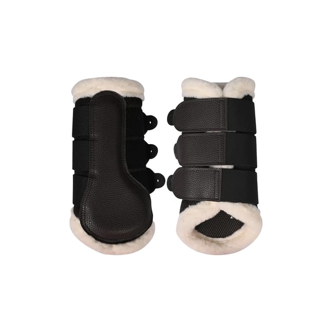 Gesloten peesbeschermers voor paard met bont HKM Comfort Premium Mesh