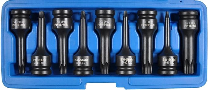 SW-Stahl S5480 Slagschroevenset T20-T70, 1/2 inch