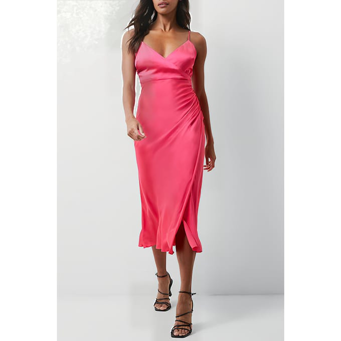 French Connection Ennis Satin Slip Midi Dress Azalea Größe: 6 | Midikleider Outlet | Damen