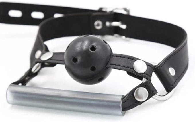 Smart Moves - Breathable ball gag met kin strap - Zwart