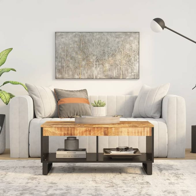 vidaXL - Salontafel - 90x50x40 - cm - massief - mangohout