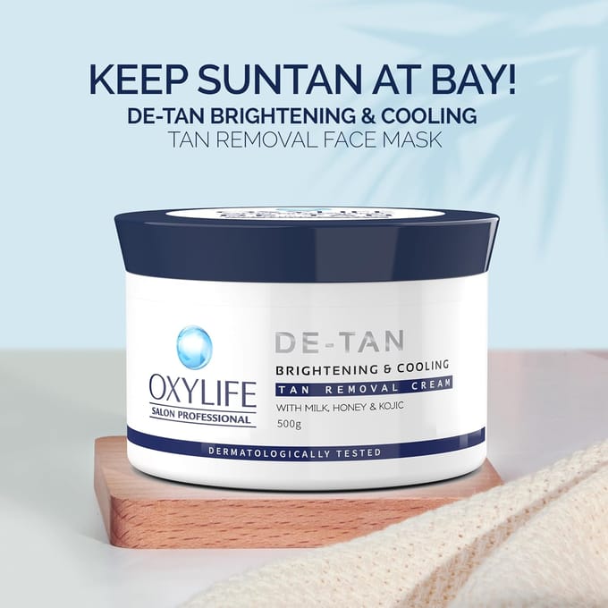 Oxylife Salon Professional Tan Removal Pack 500g voor Directe Stralende Gloed en Gelijkmatige Huidskleur white
