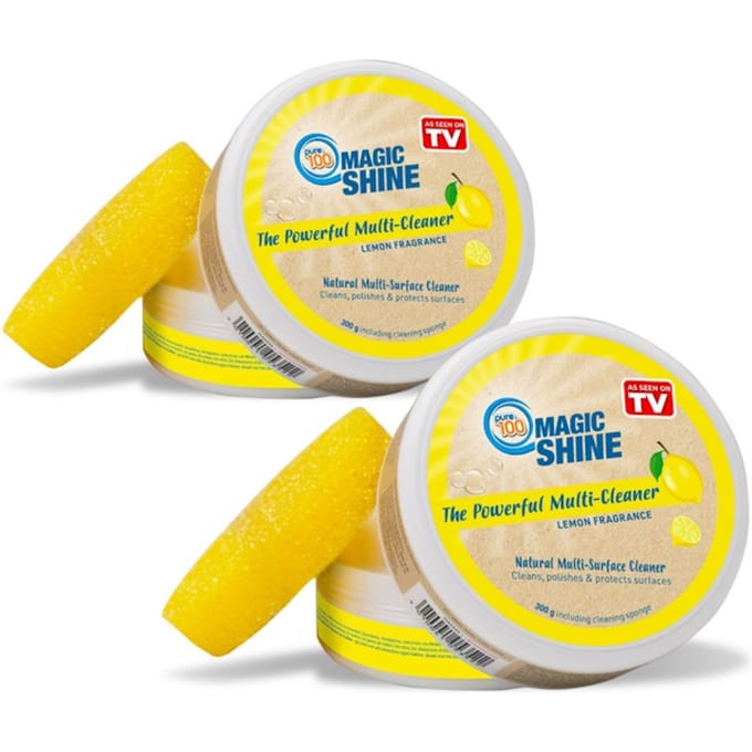 Pure 100 Magic Shine Multi-Surface Reiniger en Polijstmiddel – Natuurlijke Franse Klei – Citroengeur