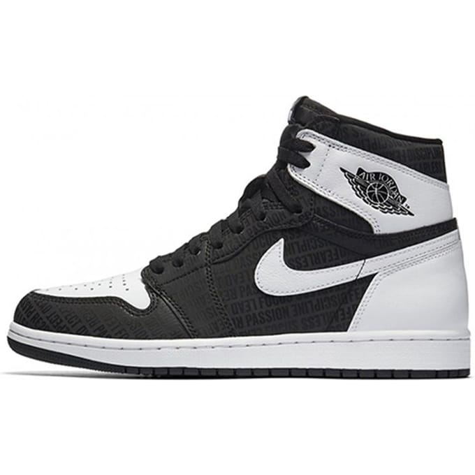 Baskets Homme Air Jordan 1 Retro High OG RE2PECT Noir Blanc 555088-008 44 white