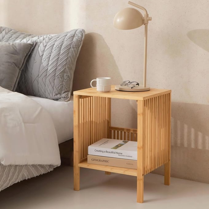 Bamboe Bedtafel 50x39x33cm met Open Compartment
