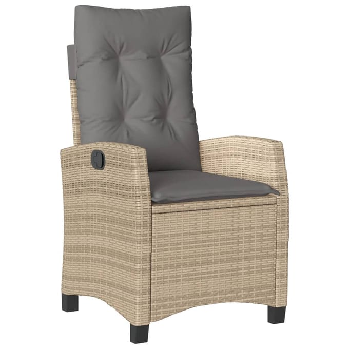 vidaXL - 3-delige - Tuinset - met - kussens - poly - rattan - beige