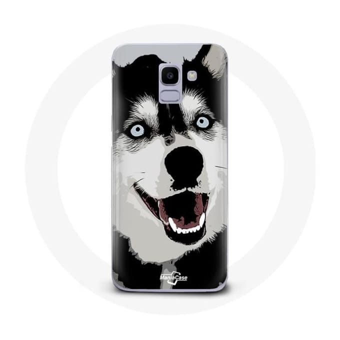 Coque pour Samsung Galaxy A8 2018 Husky de Sibérie Yeux Bleus