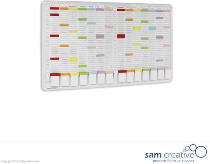 Kaartplanner 16-kolom 32 sleuven 60x101 cm | T-kaartplanner | Planbord met kaarten | Kaartenplanner