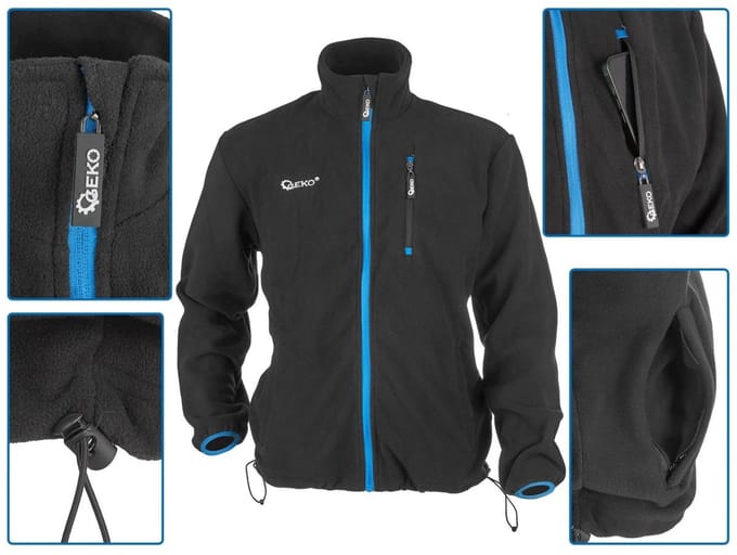 GEKO Polar fleece sweatshirt - warm, lichtgewicht, verstelbare zoom - maat L