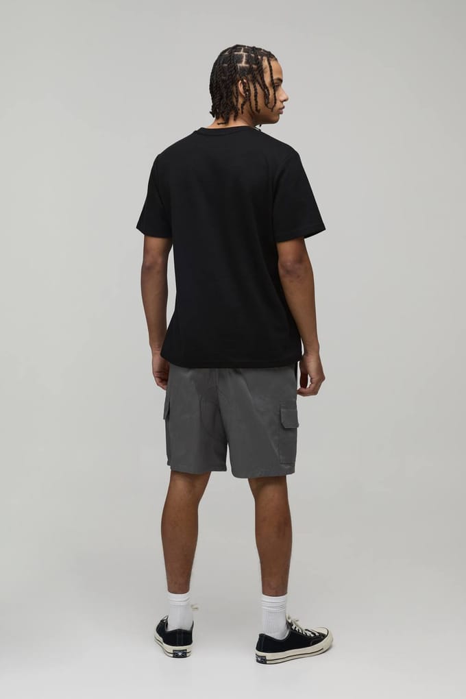 Relaxed Fit Plooifront Work 365 Cargo Shorts | Charcoal | Size 28