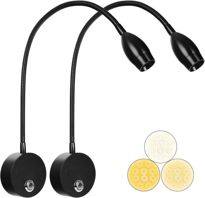Wandlamp Bed Leeslamp - Dimbare LED Nachtkastlamp met 3 Kleurtemperaturen