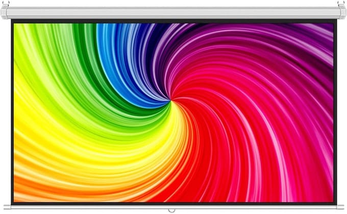 Projectiescherm - Beamerscherm Scherm - Thuisbioscoop Presentaties - Kreukvrij Intrekbaar - 100 inch - Wit