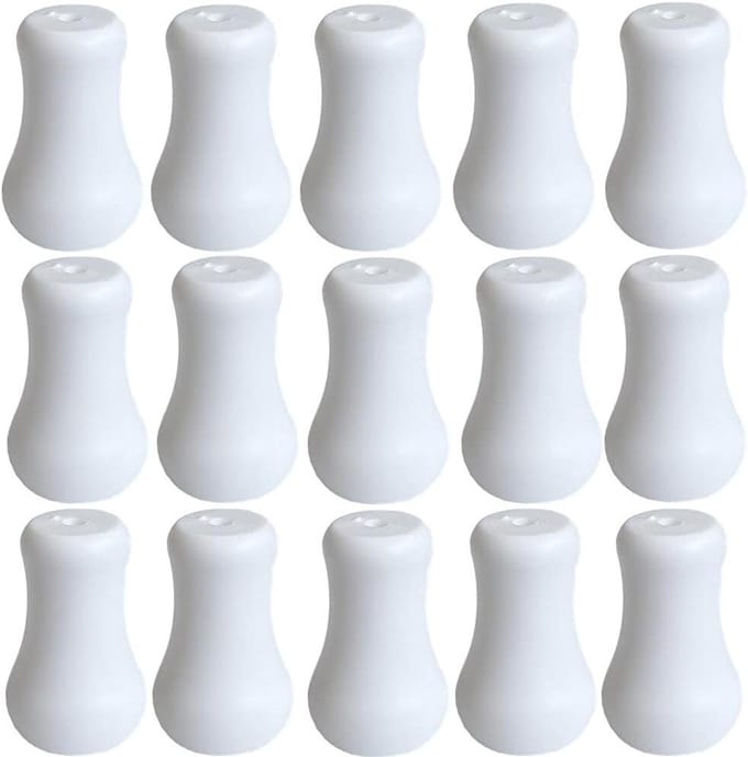 20pcs White Plastic Cord Tassel Window Blind Drawstring Buttons Drops Pull End for Roman Shades Curtain Crafts Tassels