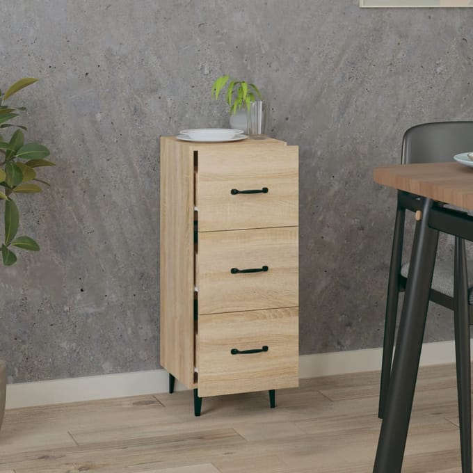 vidaXL - Dressoir - 34,5x34x90 - cm - bewerkt - hout - sonoma - eiken