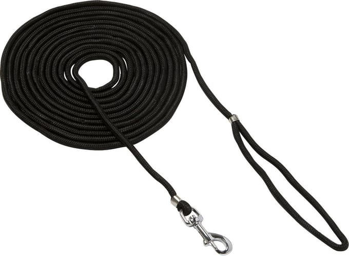 Adori Veldlijn Nylon - Hondenriem - 5 m Zwart