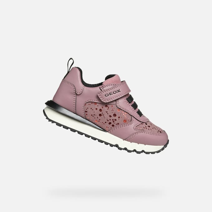 GEOX FASTICS MEISJES Sneakers - DONKERROZE - Maat 36