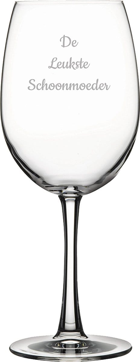 Gegraveerde Rode wijnglas 46cl De Leukste Schoonmoeder