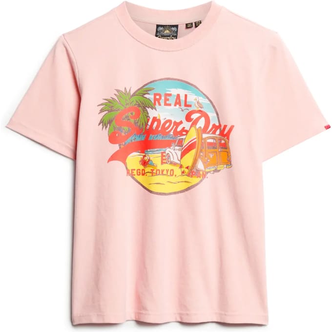 Superdry - Relaxed T-shirt met LA print - Dames - T-shirts