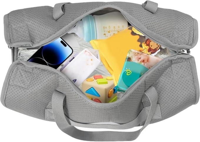 Vliegtuig Bed - Kinder Mat - Reizen met Kinderen - Compact Opvouwbaar - 30 x 26 x 5 cm - Grijs
