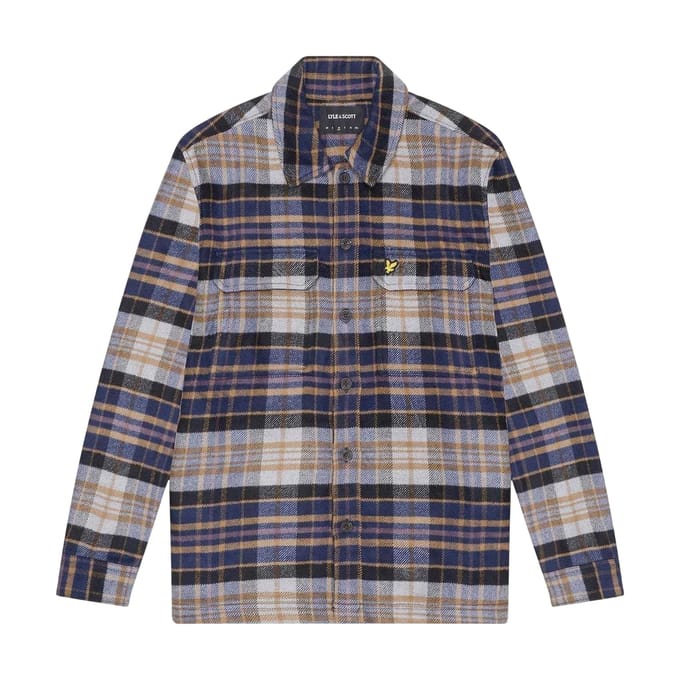 Lyle & Scott Herenoverhemd van flanel met lange mouwen (Marine)