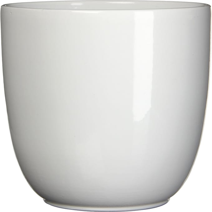 Mica Decorations Bloempot/plantenpot - wit - keramiek - D28 cm x H25