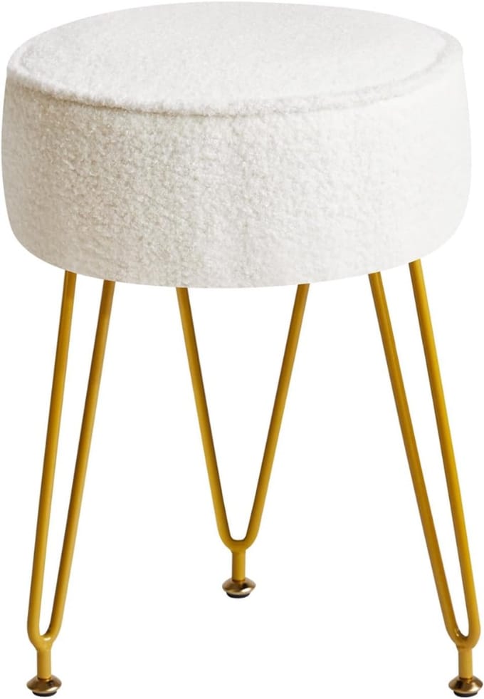 QIN® Kaptafel Stoel - Stoel - Kruk - Wit - 30cm x 30cm x 46cm