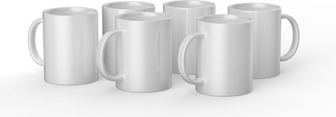Cricut Bekers "Mug White", 425 ml - 6 stuks