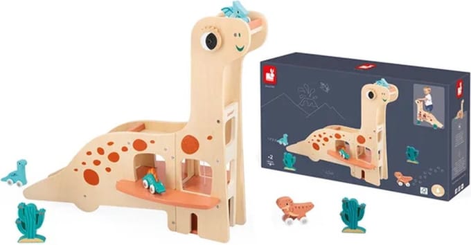 Janod - Dino - Garage - Voor dinosaurus liefhebbers!