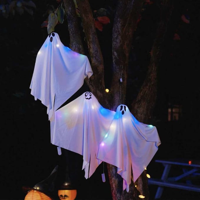 vidaXL - Halloween - Hangende - Geest - 3 - st - Wit - 52 - x - 62 - cm - Polyester