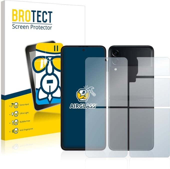 Screenprotector voor Samsung Galaxy Z Flip 3 5G (Voor+Achter) Beschermglas transparant