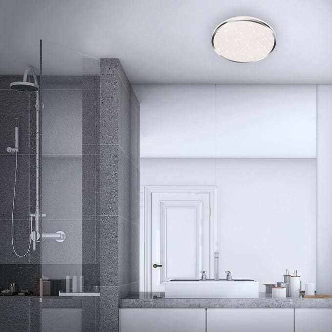 Briloner Acorus LED plafondlamp, IP44, sterdecor, Ø 33 cm