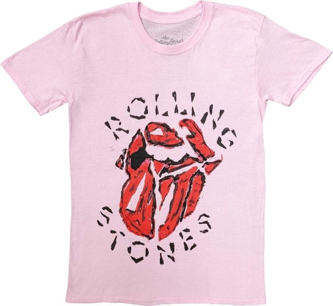 The Rolling Stones - Hackney Diamonds Painted Tongue Heren T-shirt - S - Roze