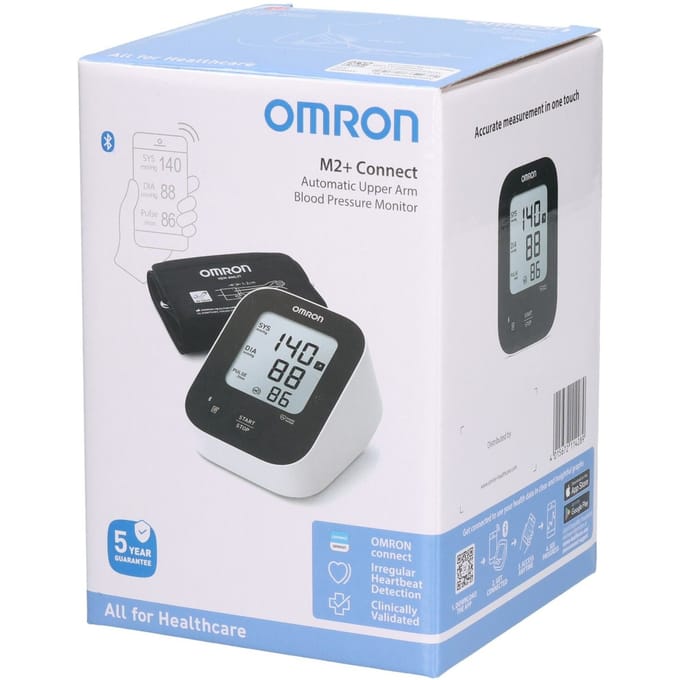 Omron M2+ Connect Bloeddrukmeter - Bluetooth - 1 gebruiker - Zwart